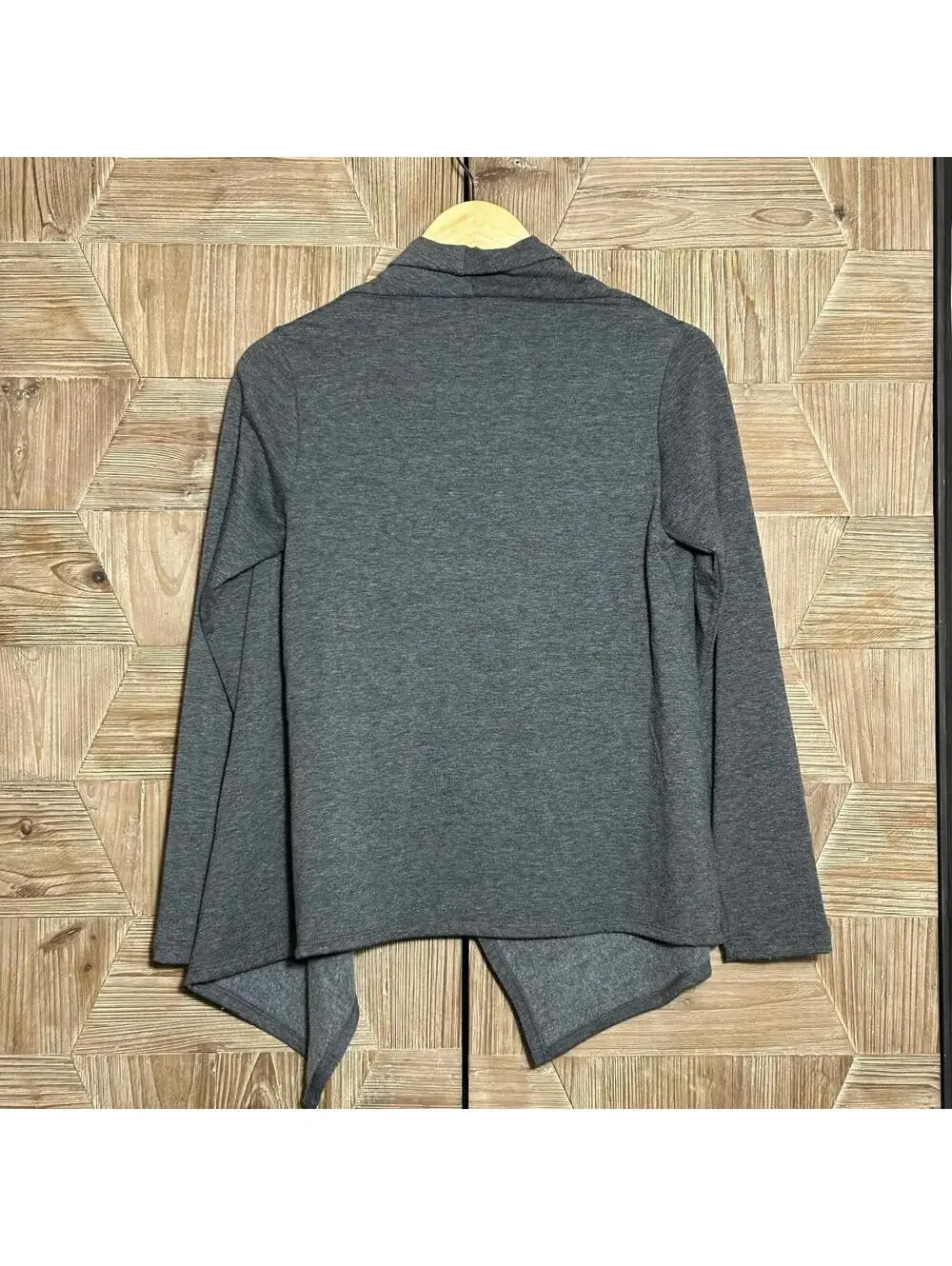 Bobeau Womens Gray Asymmetrical Single Button Cardigan Size S Boho